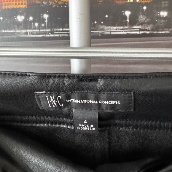 INC International Concepts Black Faux Leather Pants - Picture 3 of 4